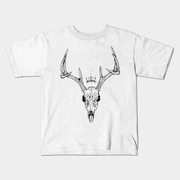 deer skull Kids T-Shirt by Yaroslav Tkach